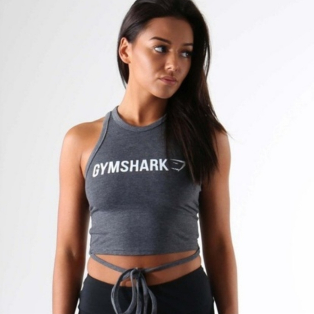 Gymshark training tie tank top/crop ribbon tie   Sz small